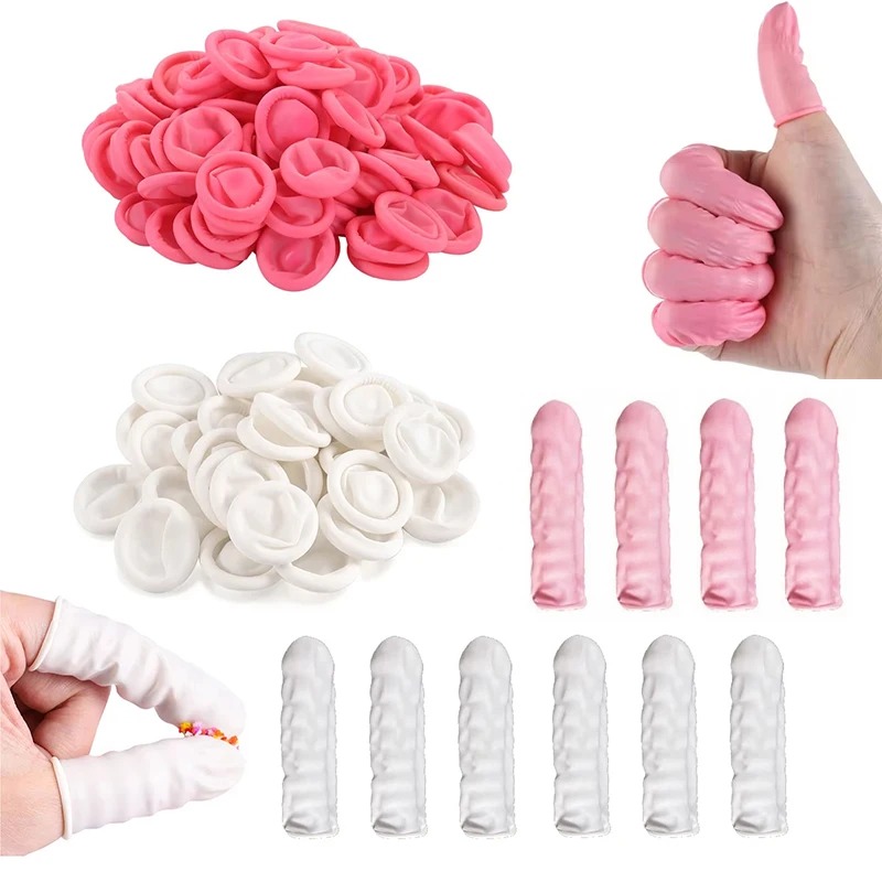 Latex Disposable Glove - 100/200PCS Disposable Finger Cots Anti Slip