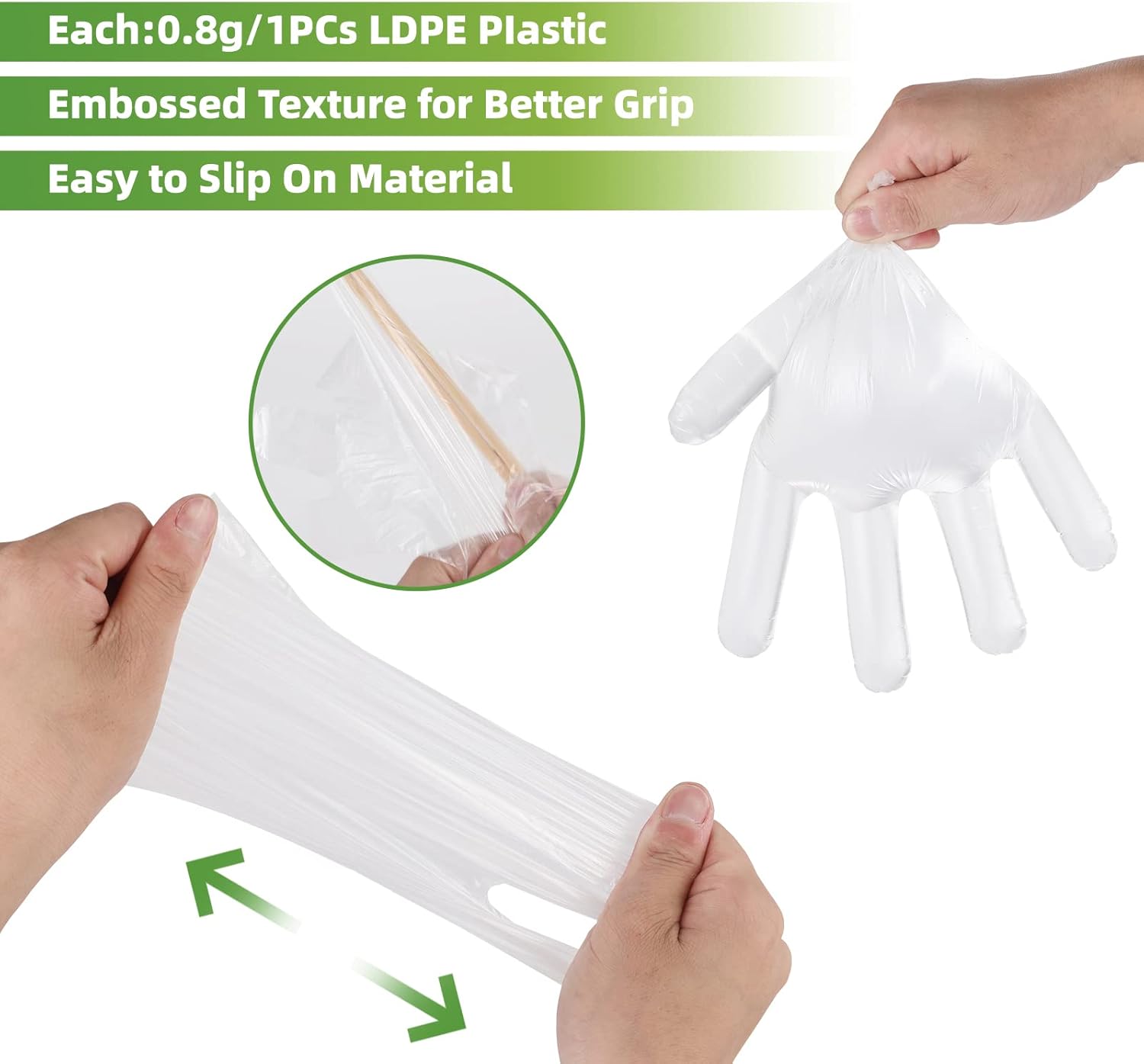 100 Pcs Plastic Disposable Glo - Rubber Glove Cleaning recension och pris