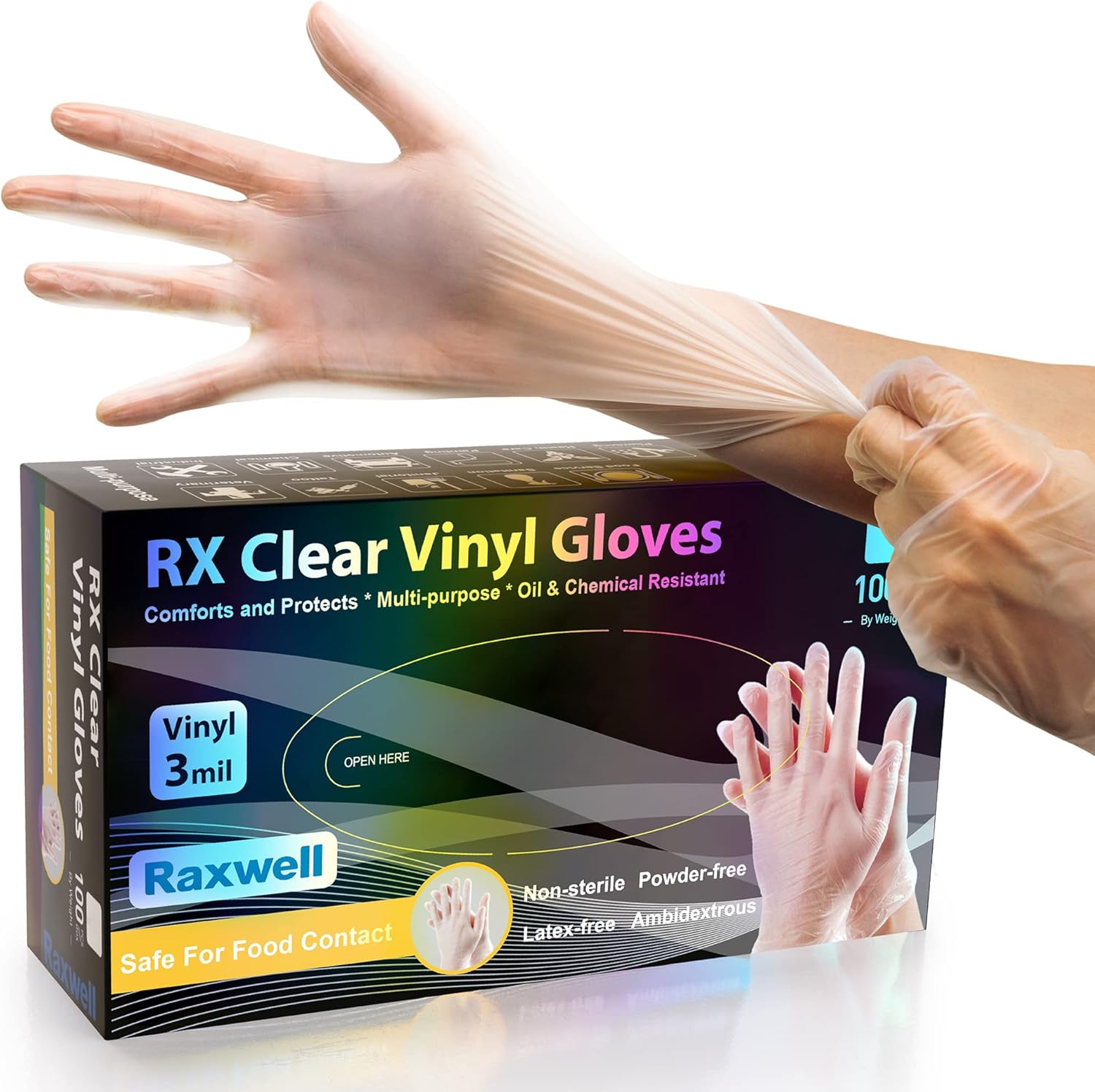3 Mil Clear Vinyl Gloves - Foo - Latex Disposable Glove recension och pris