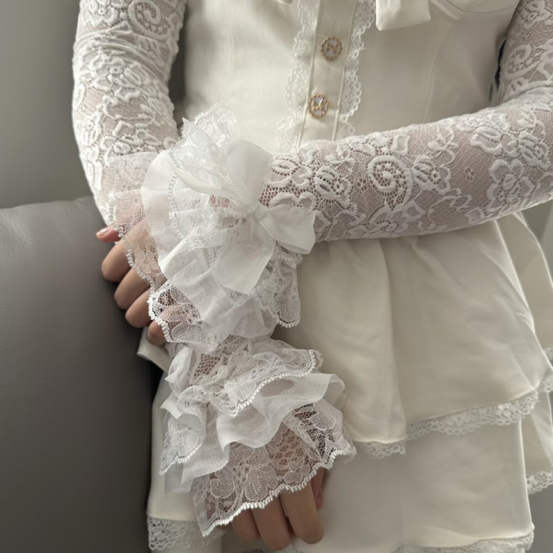 Hollow Out Lace Long Arm Sleev - Fingerless Glove Knit recension och pris