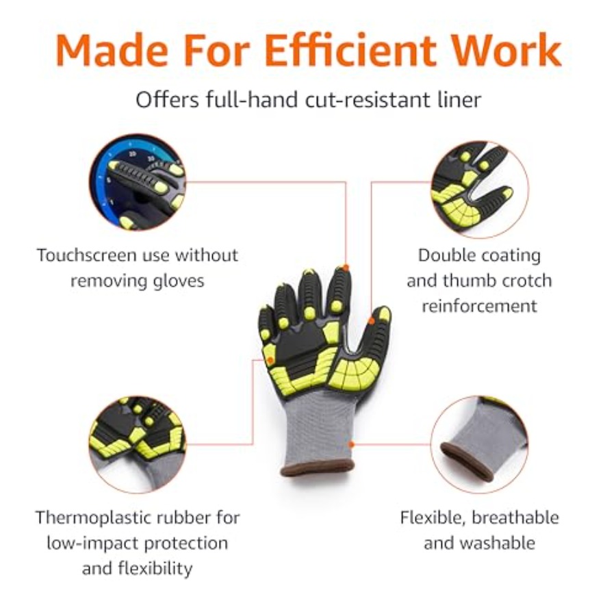 Safety work gloves for industr - Work Glove Impact recension och pris