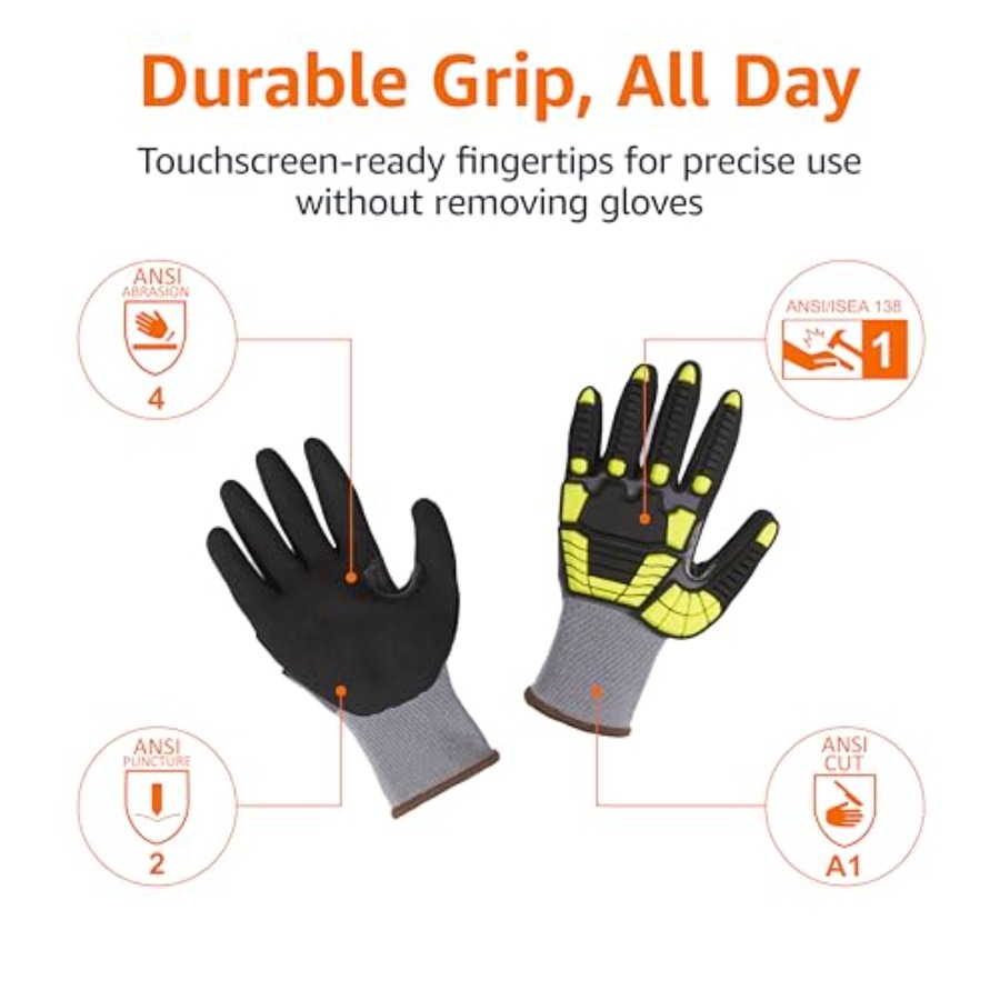 Safety work gloves for industr - Work Glove Impact recension och pris