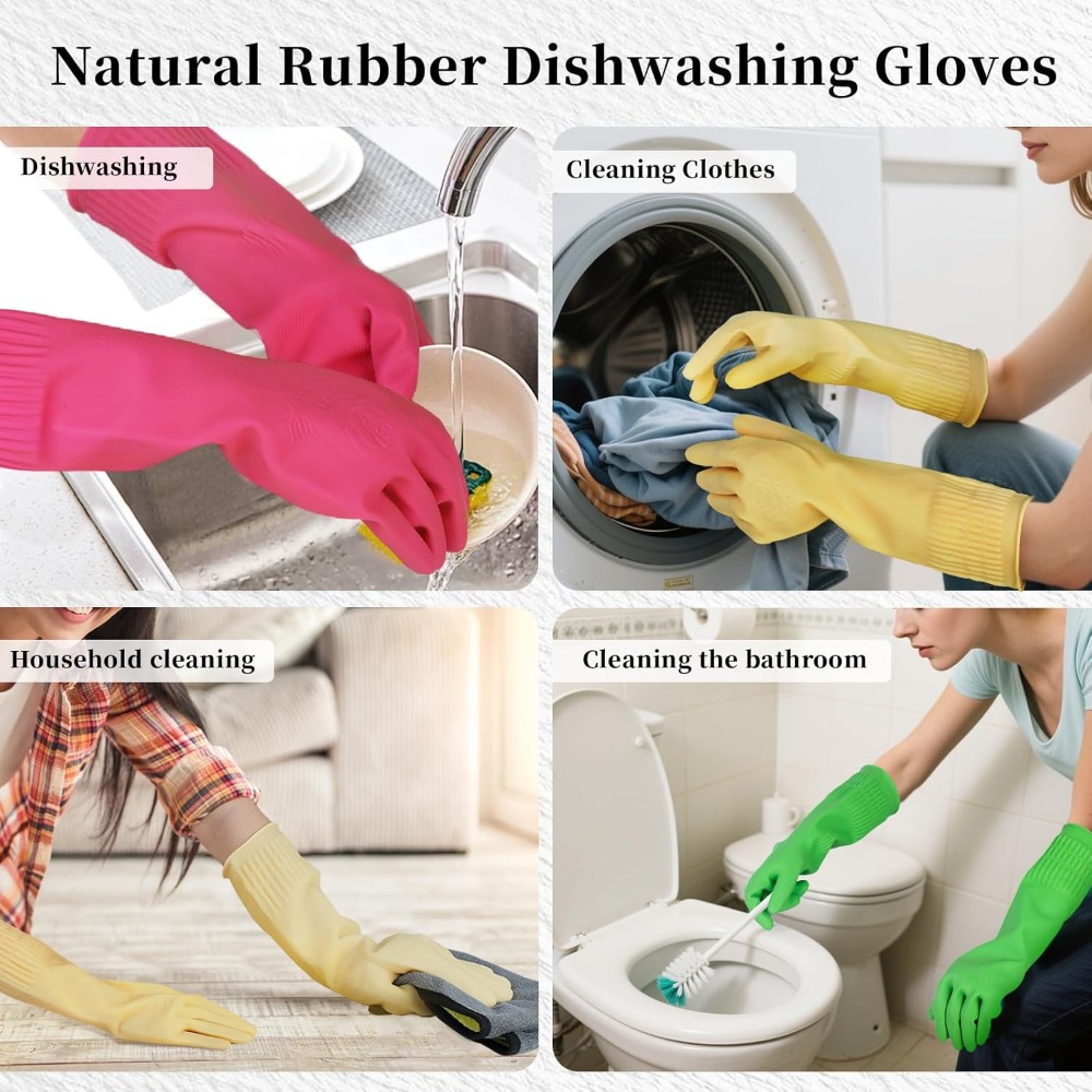 15-Inch Reusable Rubber Gloves - Rubber Glove Cleaning recension och pris