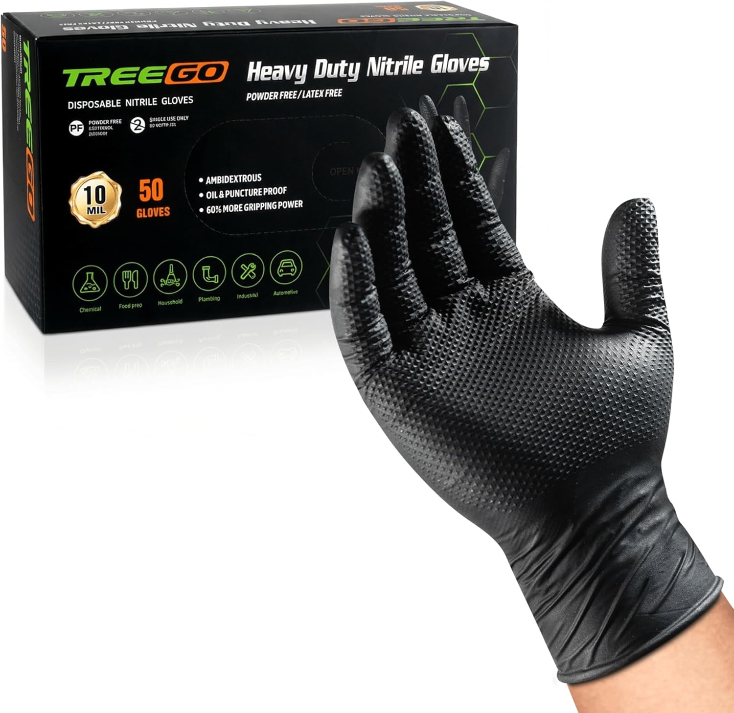 10 Mil Nitrile Gloves Large -  - Latex Disposable Glove recension och pris