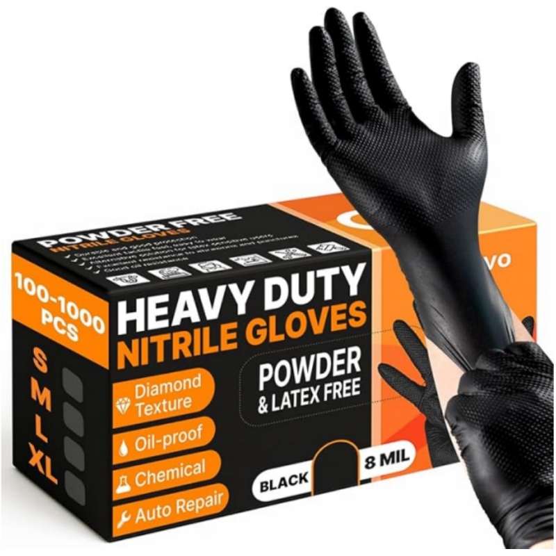 8Mil Heavy Duty Black Nitrile  - Nitrile Mechanic Glove recension och pris