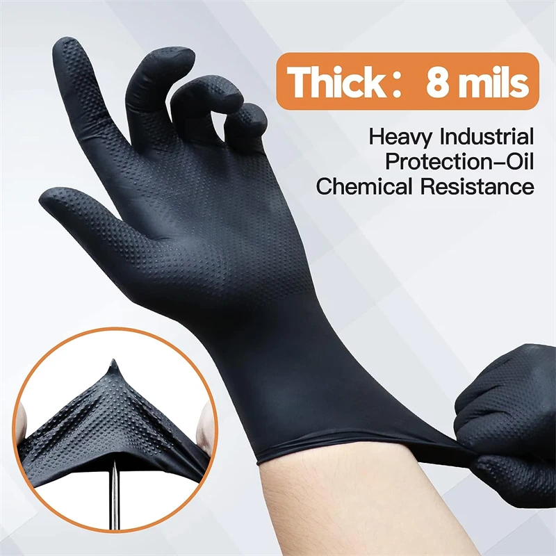 8Mil Heavy Duty Black Nitrile  - Nitrile Mechanic Glove recension och pris