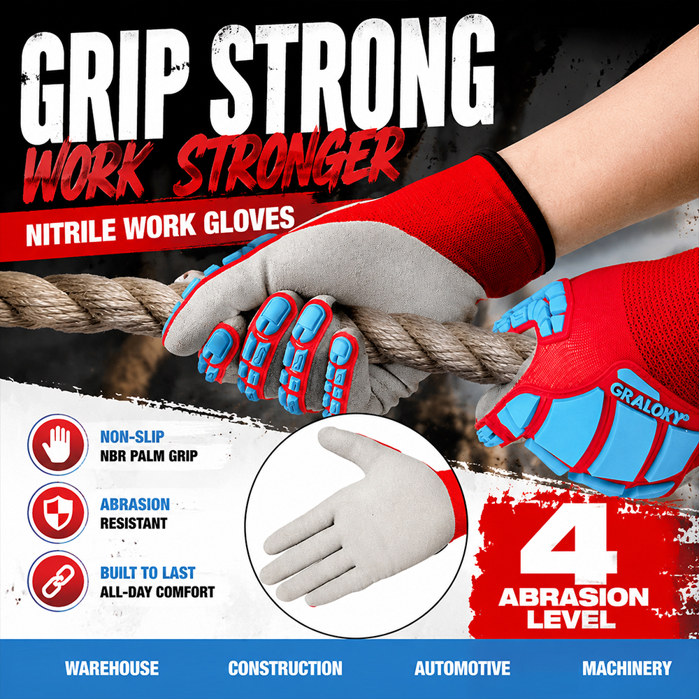 Anti-Impact Anti-Slip Nitrile  - Work Glove Impact recension och pris