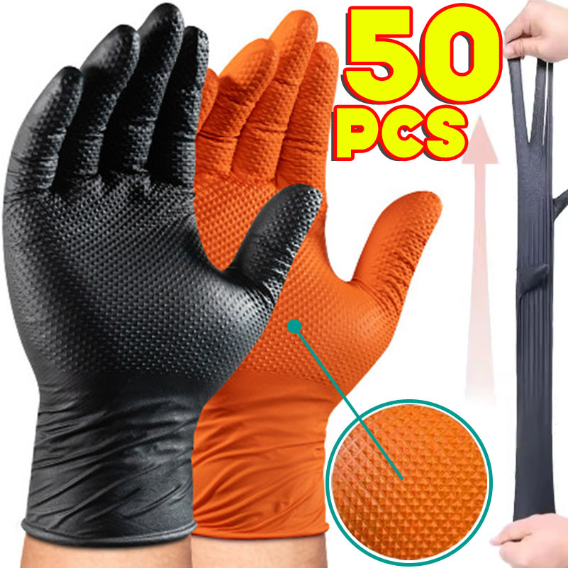 Heavy Duty Orange Nitrile Glov - Nitrile Mechanic Glove recension och pris