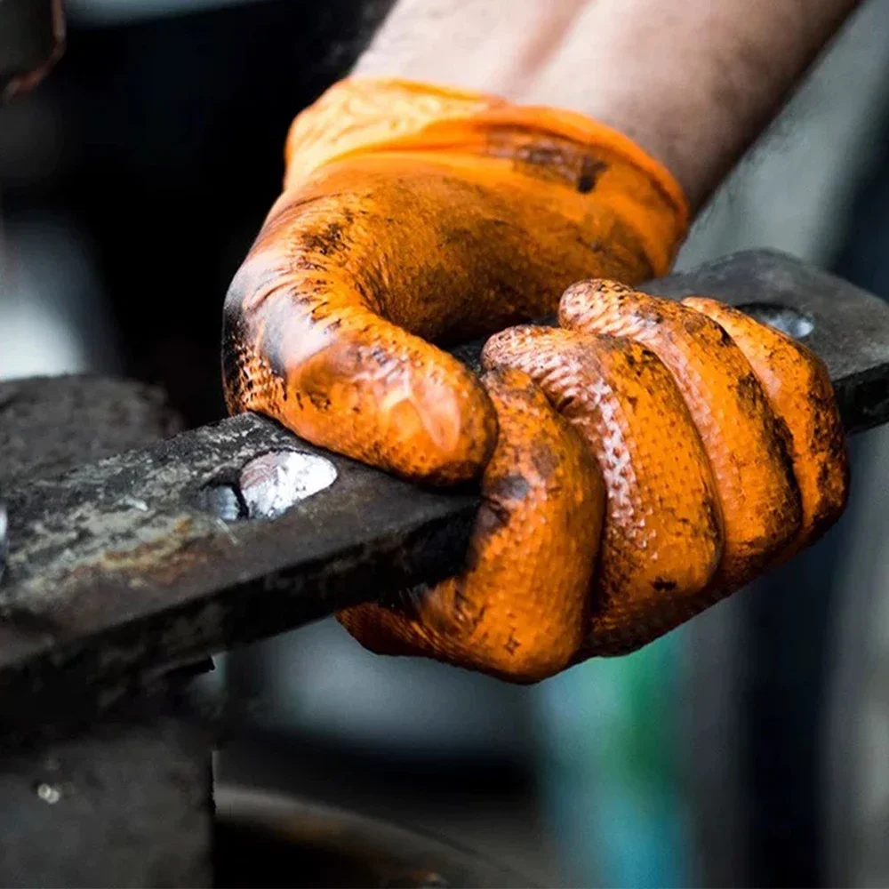 Heavy Duty Orange Nitrile Glov - Nitrile Mechanic Glove recension och pris