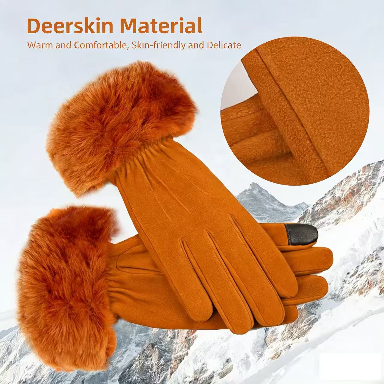 Women's Deerskin Warm Gloves A - Wool Glove Lined recension och pris
