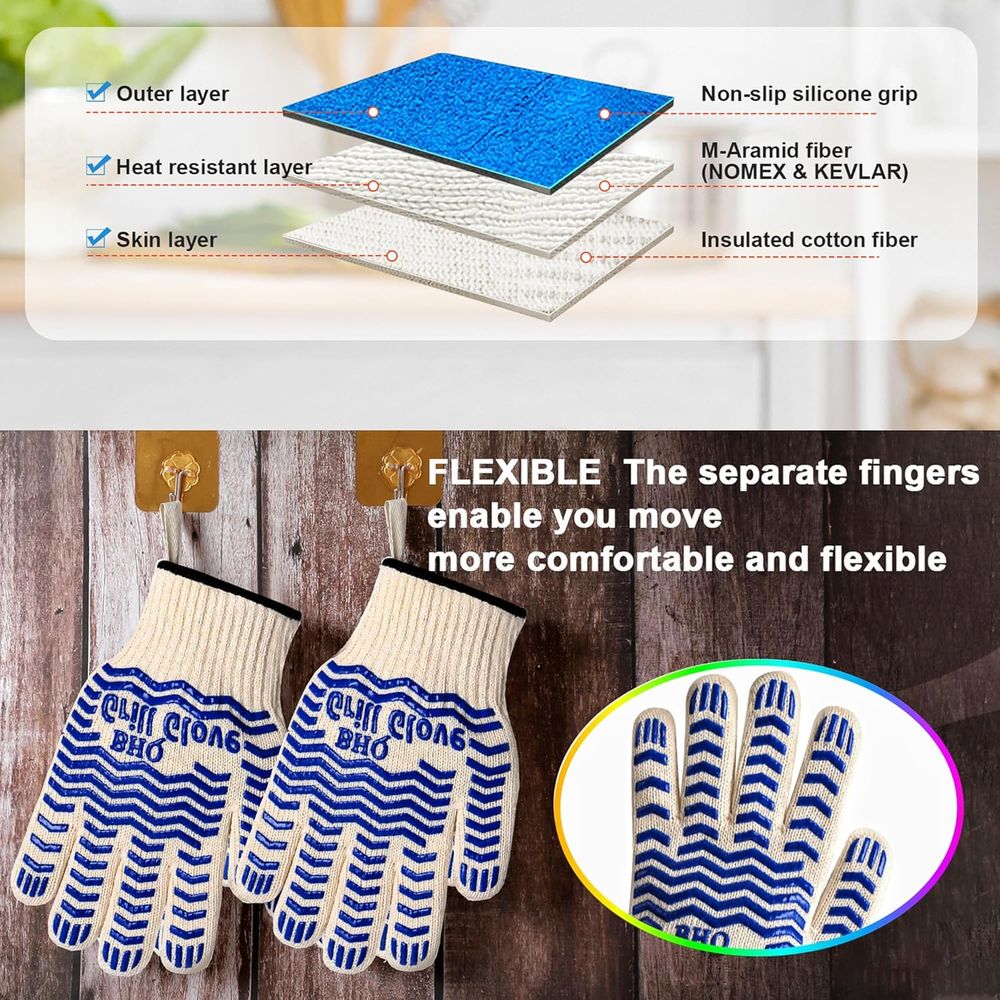 Heat Resistant Oven Gloves - B - Heat Resistant Glove recension och pris