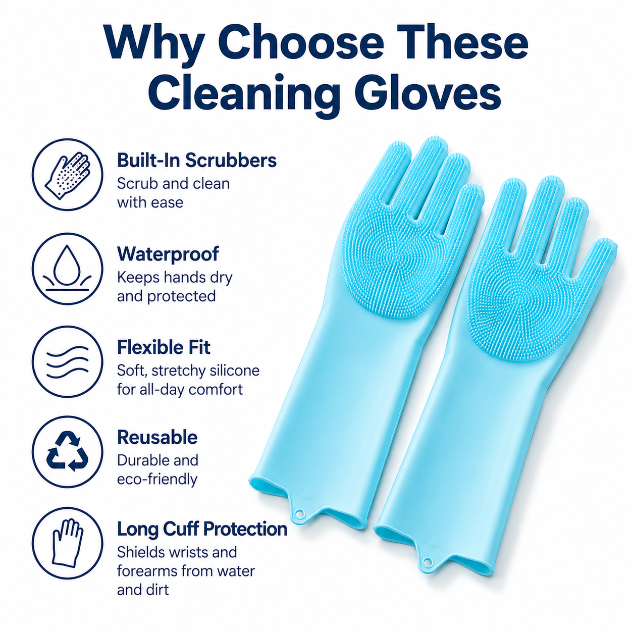 1 Pair Silicone Cleaning Glove - Dish Glove Rubber recension och pris