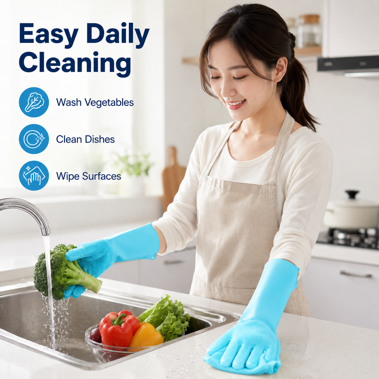 1 Pair Silicone Cleaning Glove - Dish Glove Rubber recension och pris