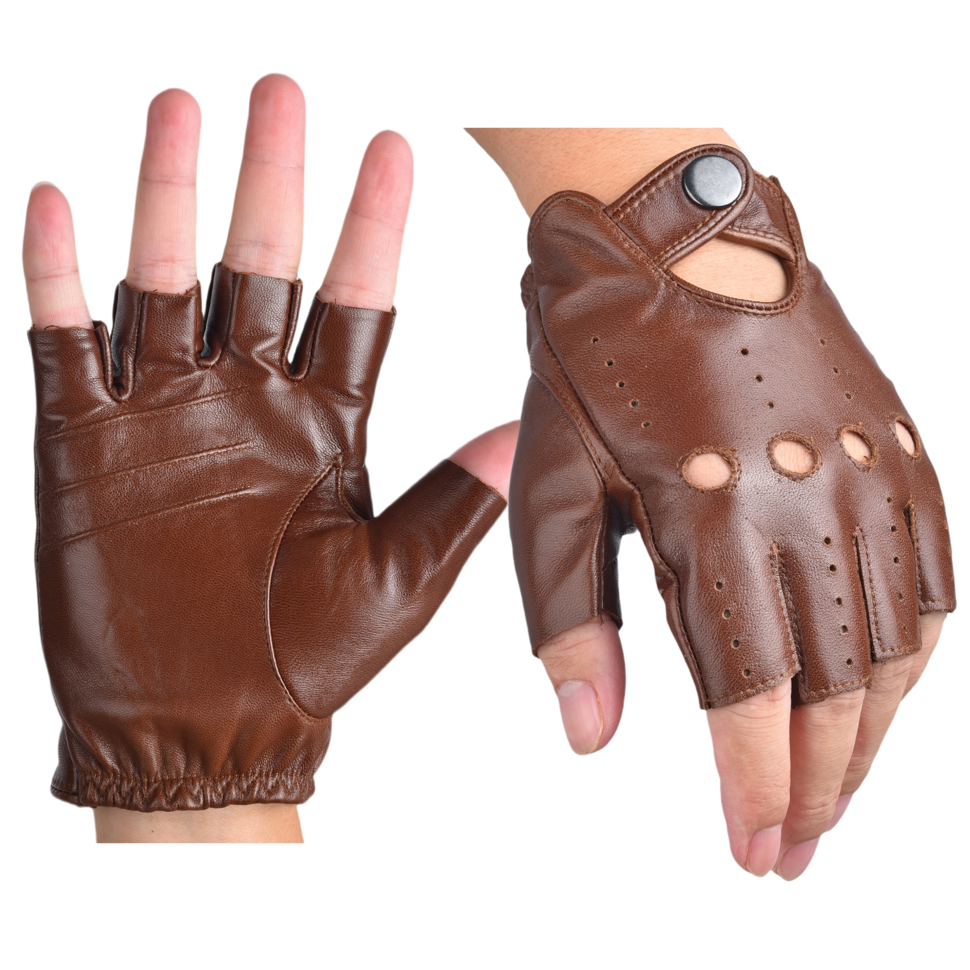 Mens Fingerless Half Finger Le - Leather Driving Glove recension och pris
