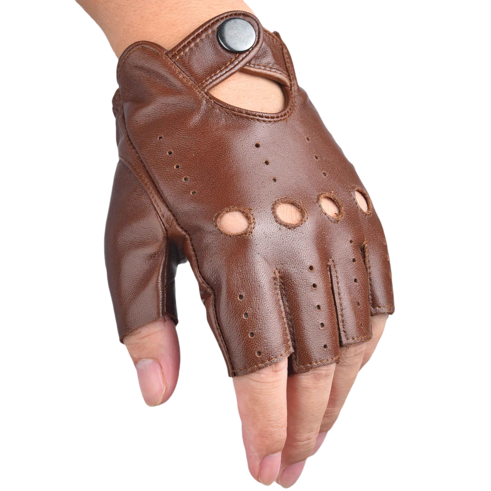 Mens Fingerless Half Finger Le - Leather Driving Glove recension och pris