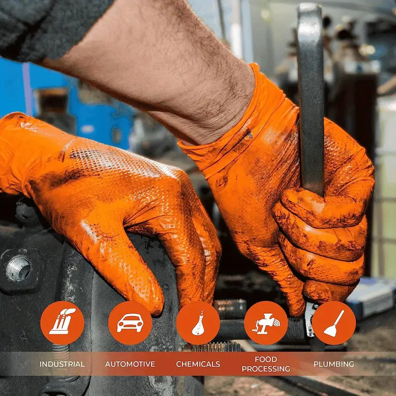 8Mil Heavy Duty Orange Nitrile - Nitrile Mechanic Glove recension och pris
