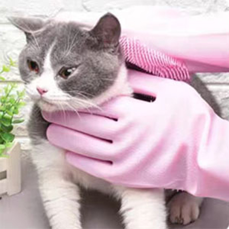 Pet Grooming Gloves for Dogs A - Rubber Glove Cleaning recension och pris