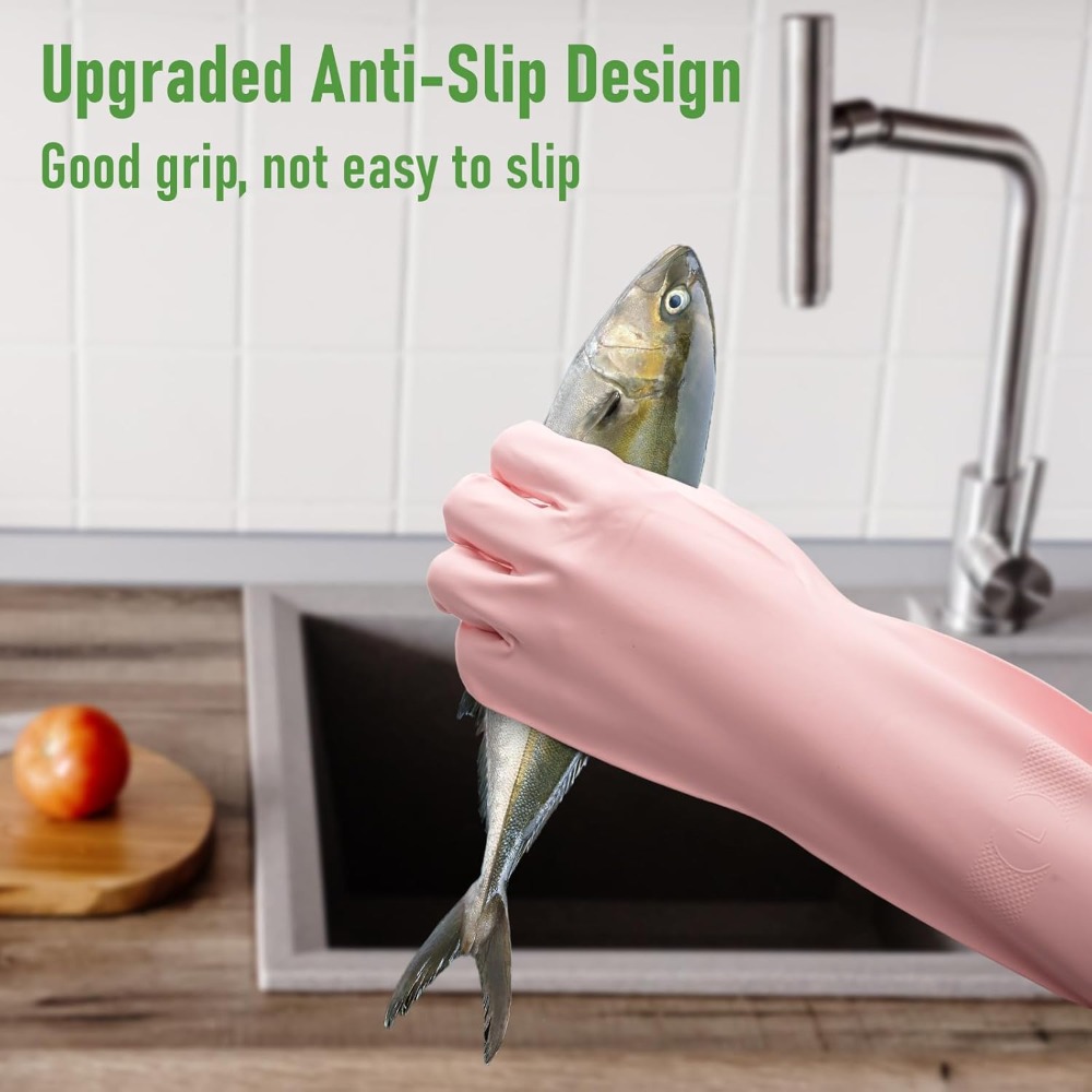 3 Pairs Colorful Rubber Dishwa - Rubber Glove Cleaning recension och pris