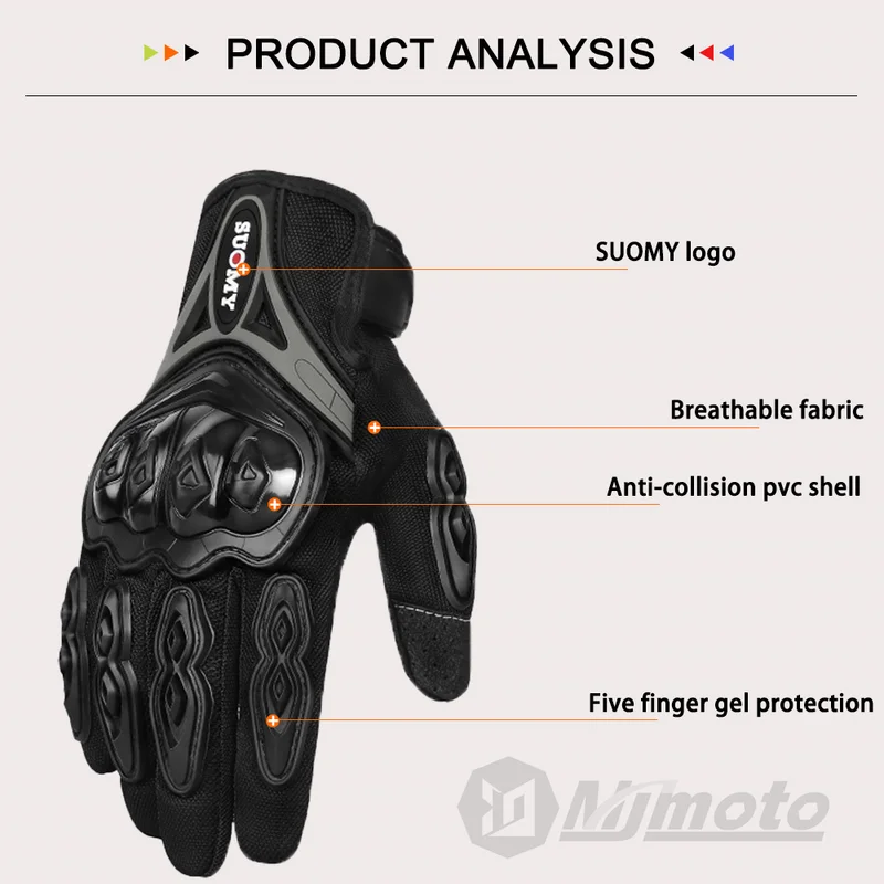 SUOMY Summer Touchscreen Motor - Motorcycle Glove Knuckle recension och pris