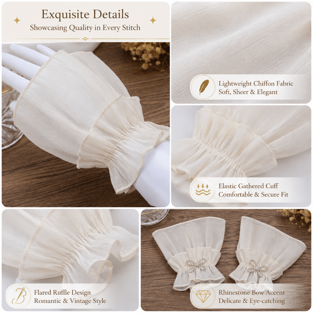 Ruched Pleated Detachable Cuff - Fingerless Glove Knit recension och pris
