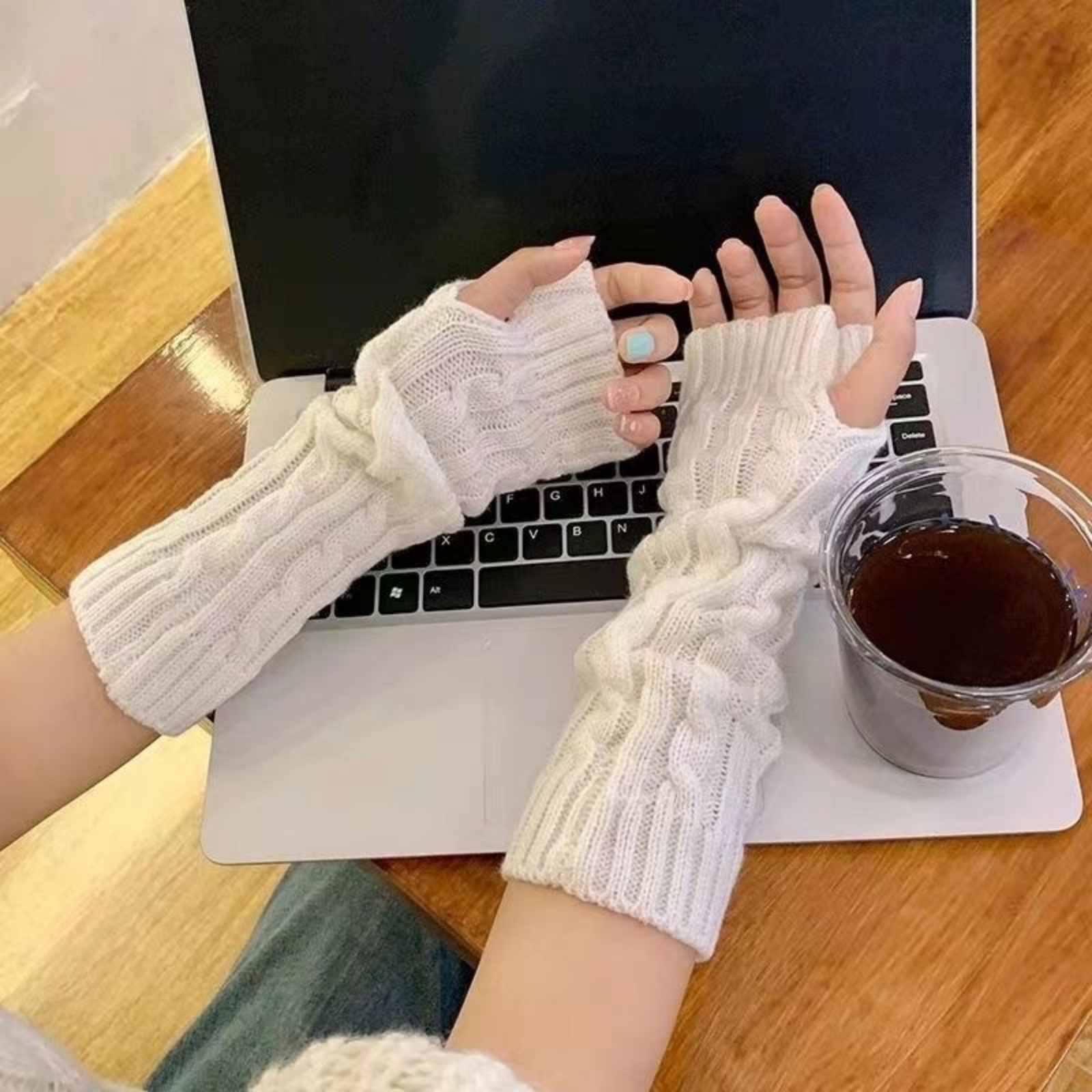 2PCS Cable Knit Fingerless Glo - Fingerless Glove Knit recension och pris
