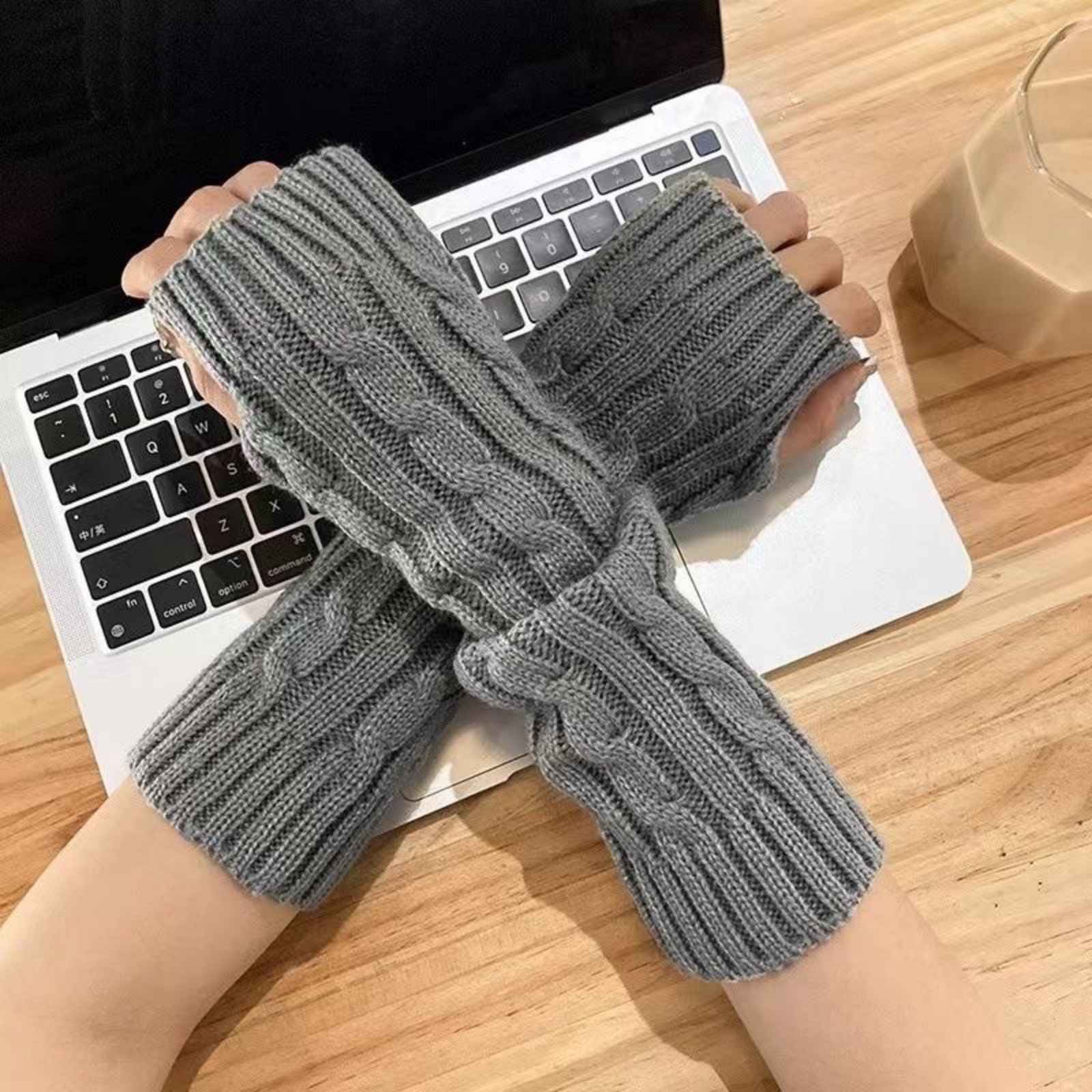 2PCS Cable Knit Fingerless Glo - Fingerless Glove Knit recension och pris