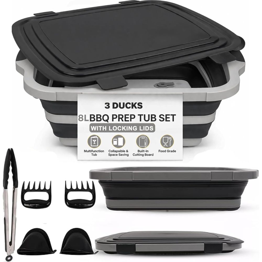 Portable 8L BBQ Prep Tub with  - Heat Resistant Glove recension och pris