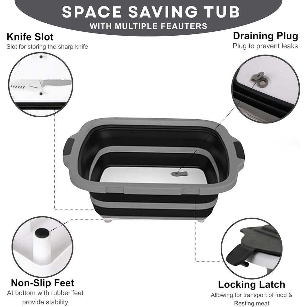 Portable 8L BBQ Prep Tub with  - Heat Resistant Glove recension och pris